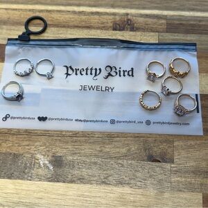 Pretty Bird Gold and Silver Tone Mixed Ring Set